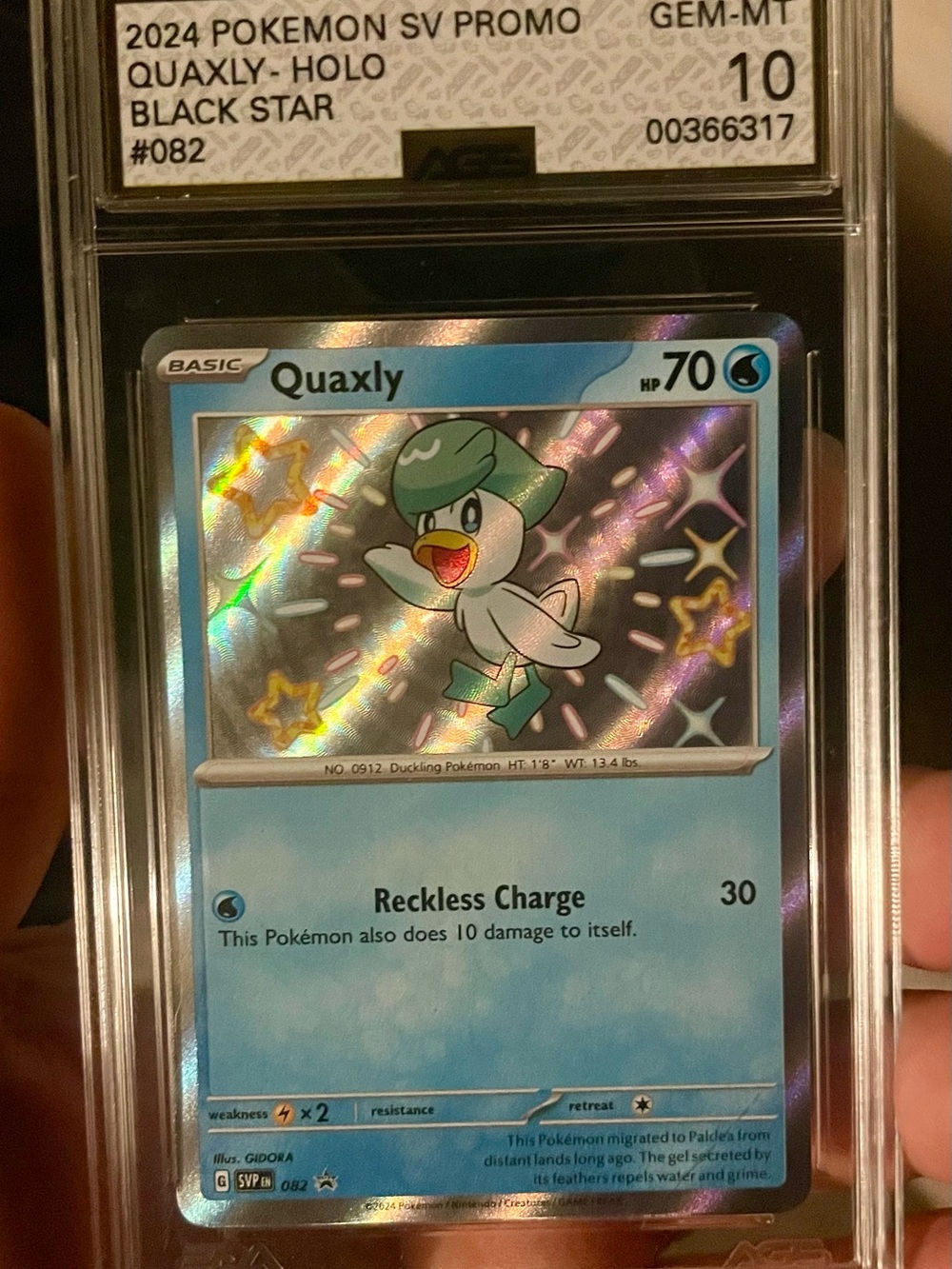 Pokemon Quaxly Holo Promo Card - Blue, Green, White
